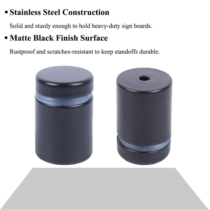 Osring 3/4 x 2 Inch Sign Standoff Mounting Hardware, Black Screw Standoffs Wall Supporting Acrylic Board, Glass Panel and Plexiglass Picture, 8 Pack - Image 2